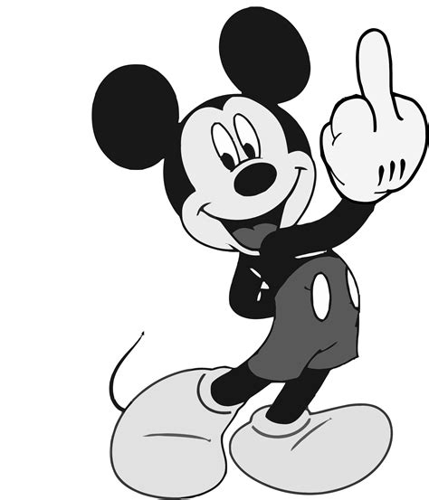 Mickey Mouse Middle Finger Drawing