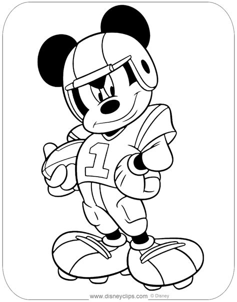 Mickey Mouse Playing Football Coloring Pages