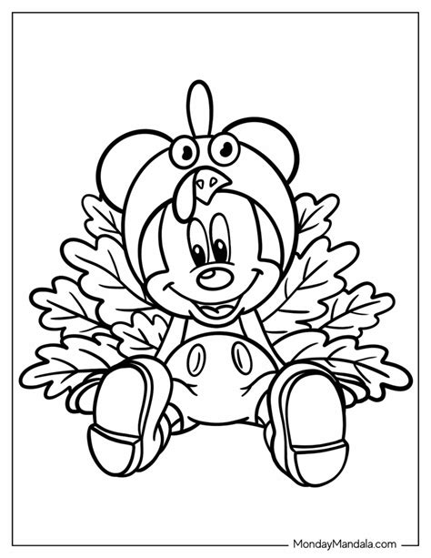 Mickey Mouse Thanksgiving Coloring Page