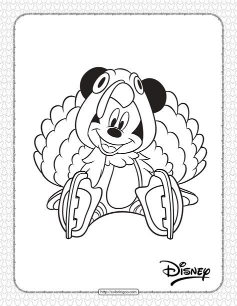 Mickey Mouse Thanksgiving Coloring Pages