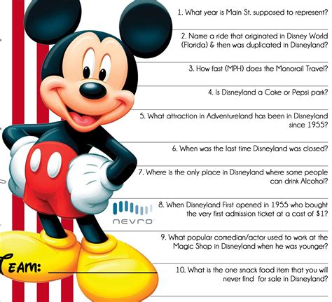 Mickey Mouse Trivia Questions And Answers Printable