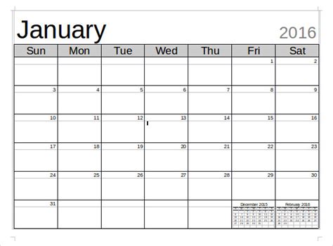 Microsoft Calendar Template 2015