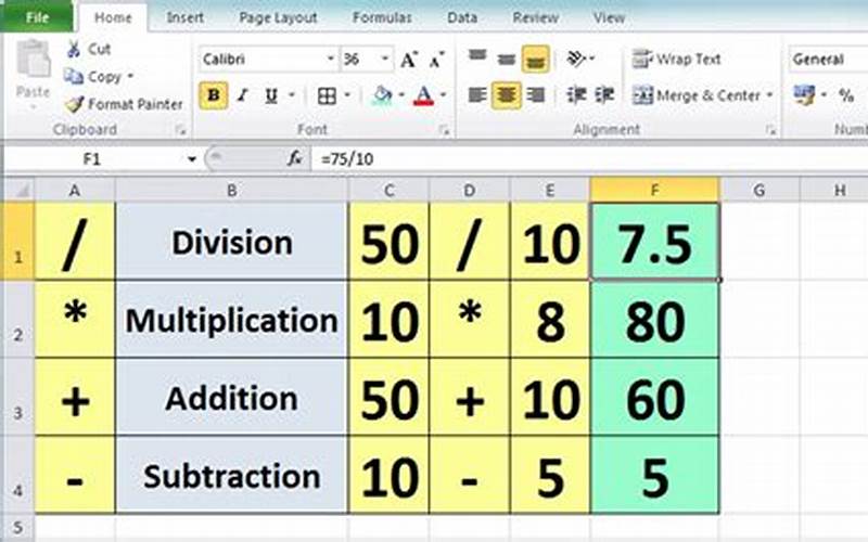 Microsoft Excel Calculation