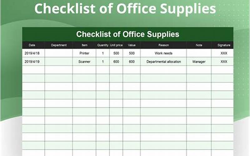 Microsoft Excel Checklist