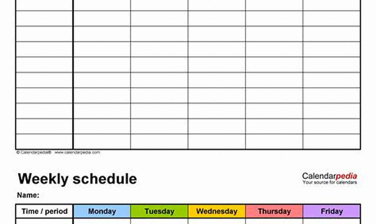 Free Microsoft Excel Weekly Schedule Template: Plan Your Workday Effortlessly