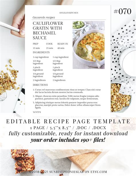Microsoft Office Cookbook Template