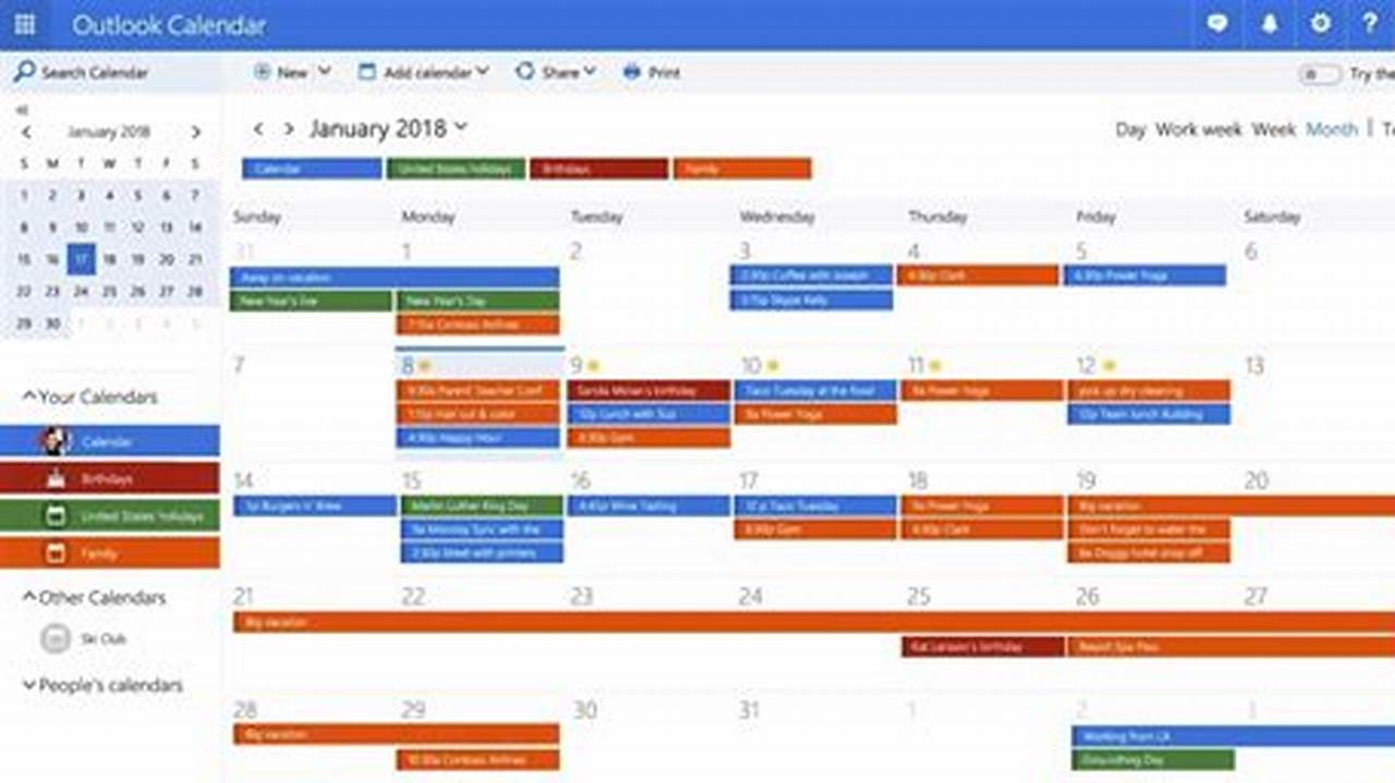 Microsoft Outlook Calendar Api