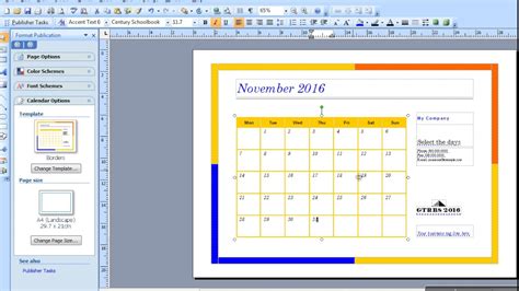Microsoft Publisher Calendar Template