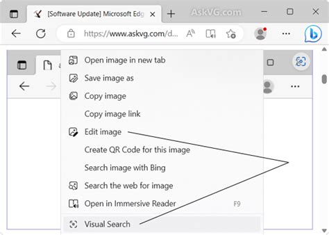 Microsoft Edge image searches
