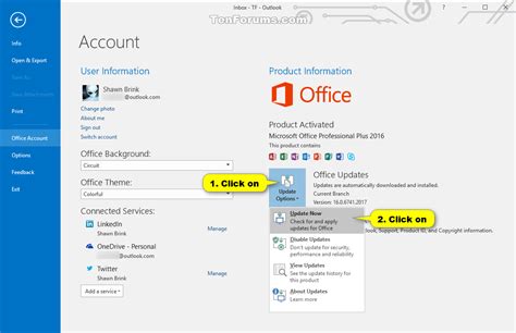 Microsoft Office 2016 updates