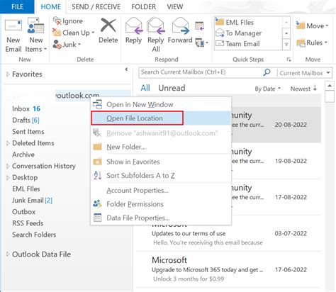 Microsoft Outlook large files
