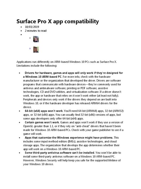 Microsoft Surface Pro X app compatibility