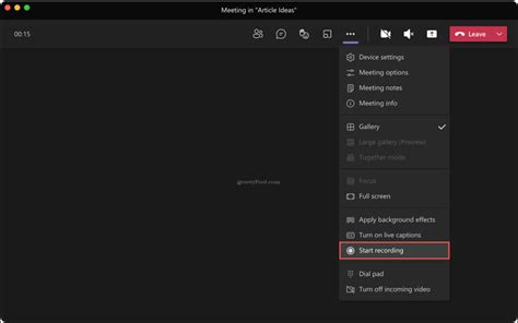 Microsoft Teams recording