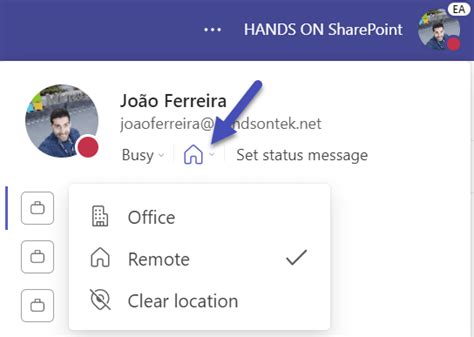 Microsoft Teams set location