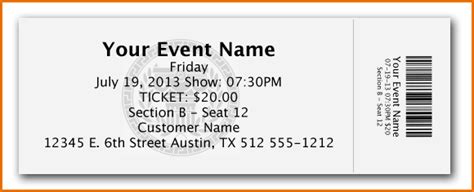 22 FREE Event Ticket Templates (MS Word) ᐅ TemplateLab