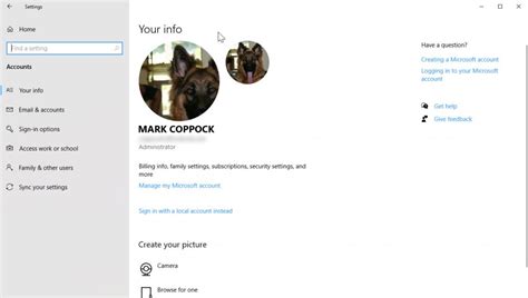 Microsoft account sync