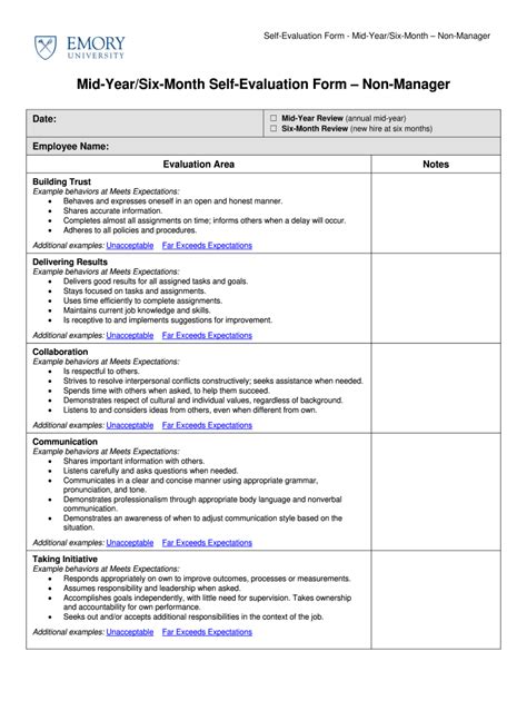 Mid Year Review Templates