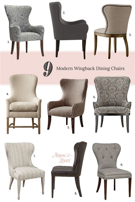 Mid-Century Modern Wingback Dining Room Chairs