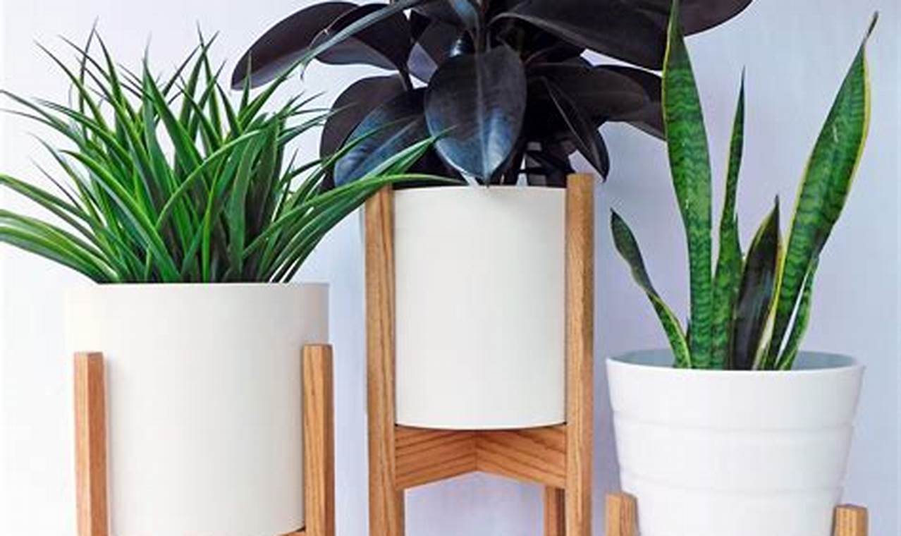 Mid-century modern plant stands for retro decor