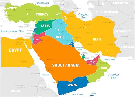 Vector Map Middle East political high detail One Stop Map
