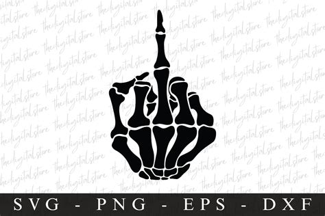 Show 'em who's boss with our Middle Finger Skeleton Svg - a spooktacular addition to your design arsenal!