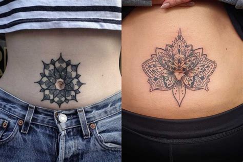 Middle Stomach Tattoos For Females