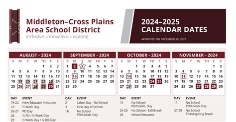Middleton Cross Plains Calendar