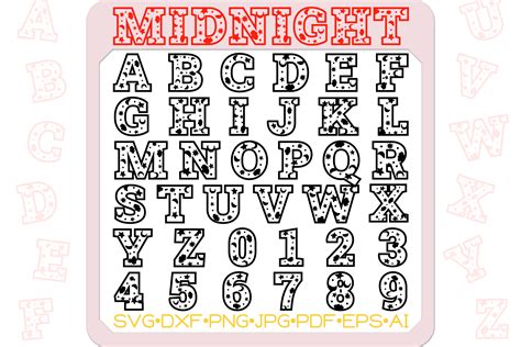 Download Midnight Alphabet Letters SVG Cut File DXF Files