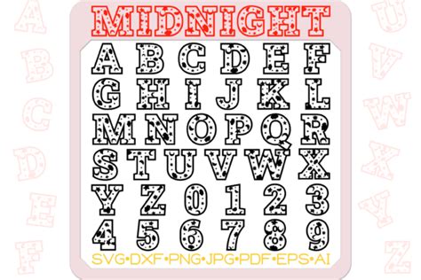 Download Midnight Alphabet Letters SVG Cut File For Crafts