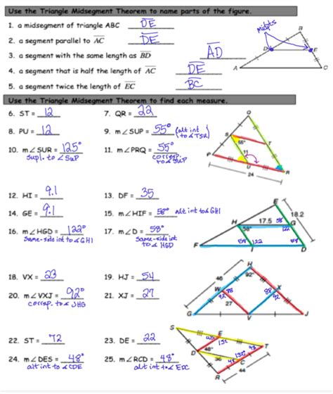 Midsegment Theorem Worksheet