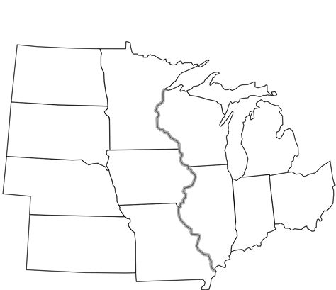 Midwest Region Blank Map