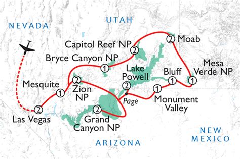 Mighty 5 Utah Map