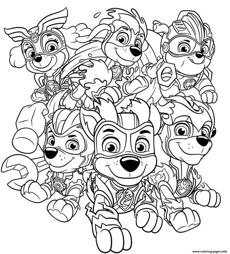 Mighty Pups Coloring Pages Printable