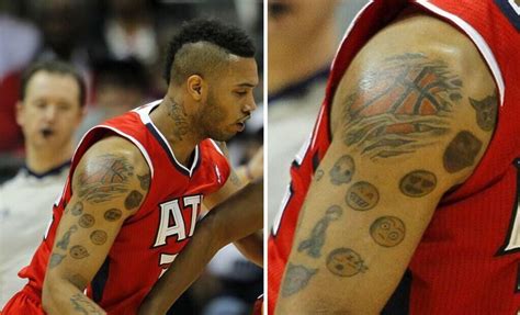 Mike Scott of the Atlanta Hawks has emoji tattoos.