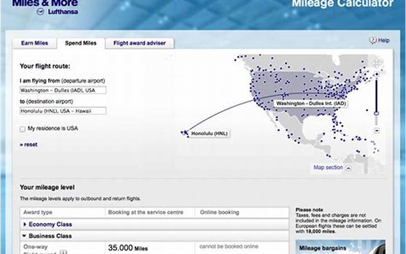 Mileage Calculator Lufthansa