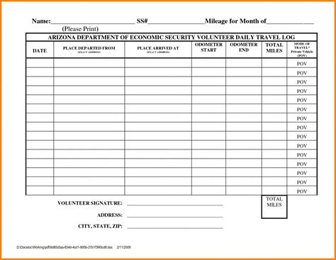 30 Printable Mileage Log Templates (Free) ᐅ Template Lab