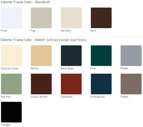 Milgard Window Color Chart