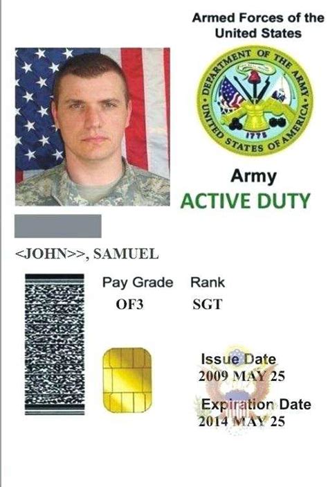 Military Id Card Template
