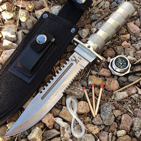 Military Survival Knife With Compass