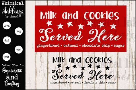 Milk and Cookies Sign SVG