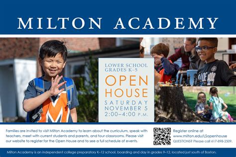 Discover the Excellence of Milton Academy at Open House 2016- Your Chance to Experience Premier Education!