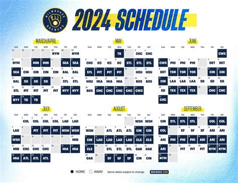 Milwaukee Brewers Schedule 2024 Printable