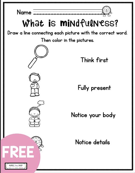 Mindfulness Worksheets For Kids