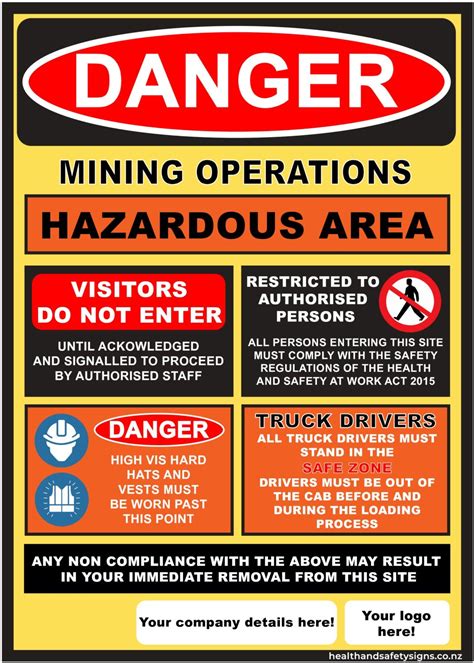 Mine safety signs