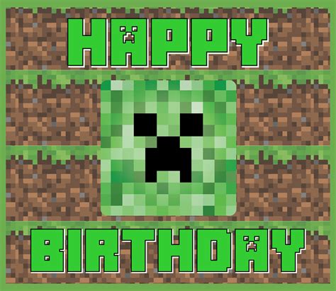 Minecraft Birthday Card Printable Free