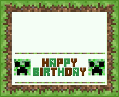 Awesome (FREE PRINTABLE) Minecraft Birthday Invitation Template free