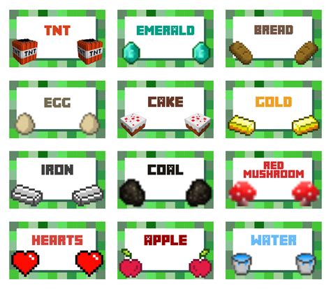 10 Best Free Printable Minecraft Food Labels Fish