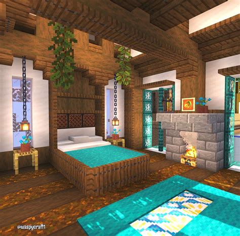 Minecraft Bedroom Design with Bold Patterns and Colors