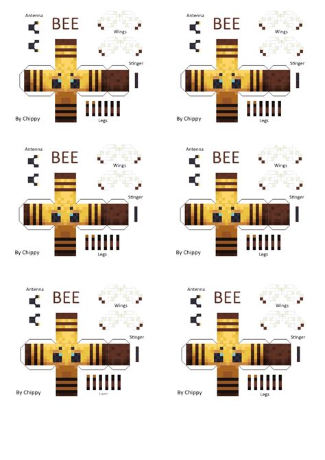 Minecraft Bee Template Printable
