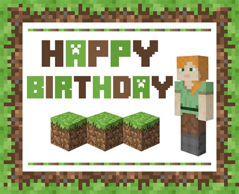 Minecraft Cake Printable Image